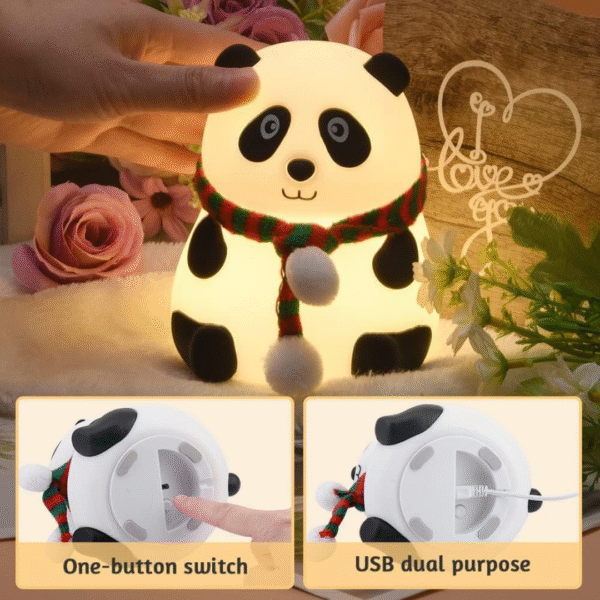 Panda Night Silicone Lamp – Cute Portable Night-Light - Image 5